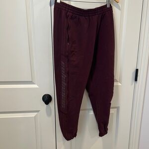 Yeezee Adidas Calabasas burgundy Joggers